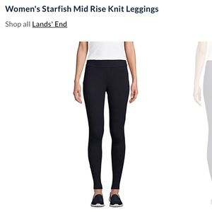Land's End Starfish Leggings Black Mid Rise